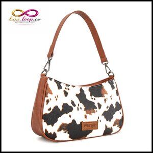 Faux Leather Hobo Shoulder Bag with Detachable Strap, 11x6.5 Inches